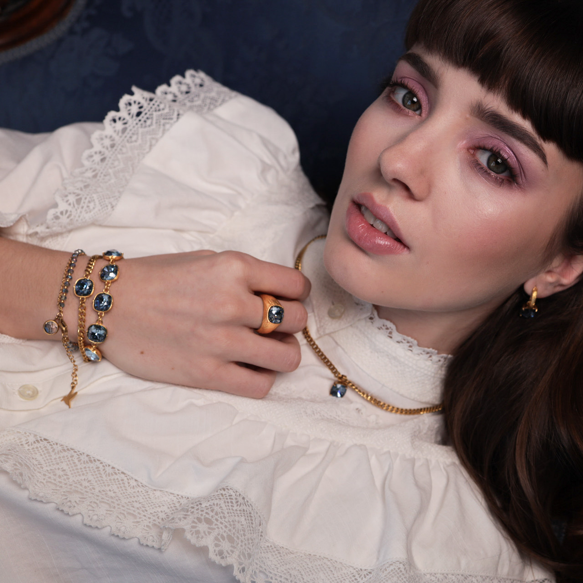 Carla Swarovski lux bracelet - Denim blue