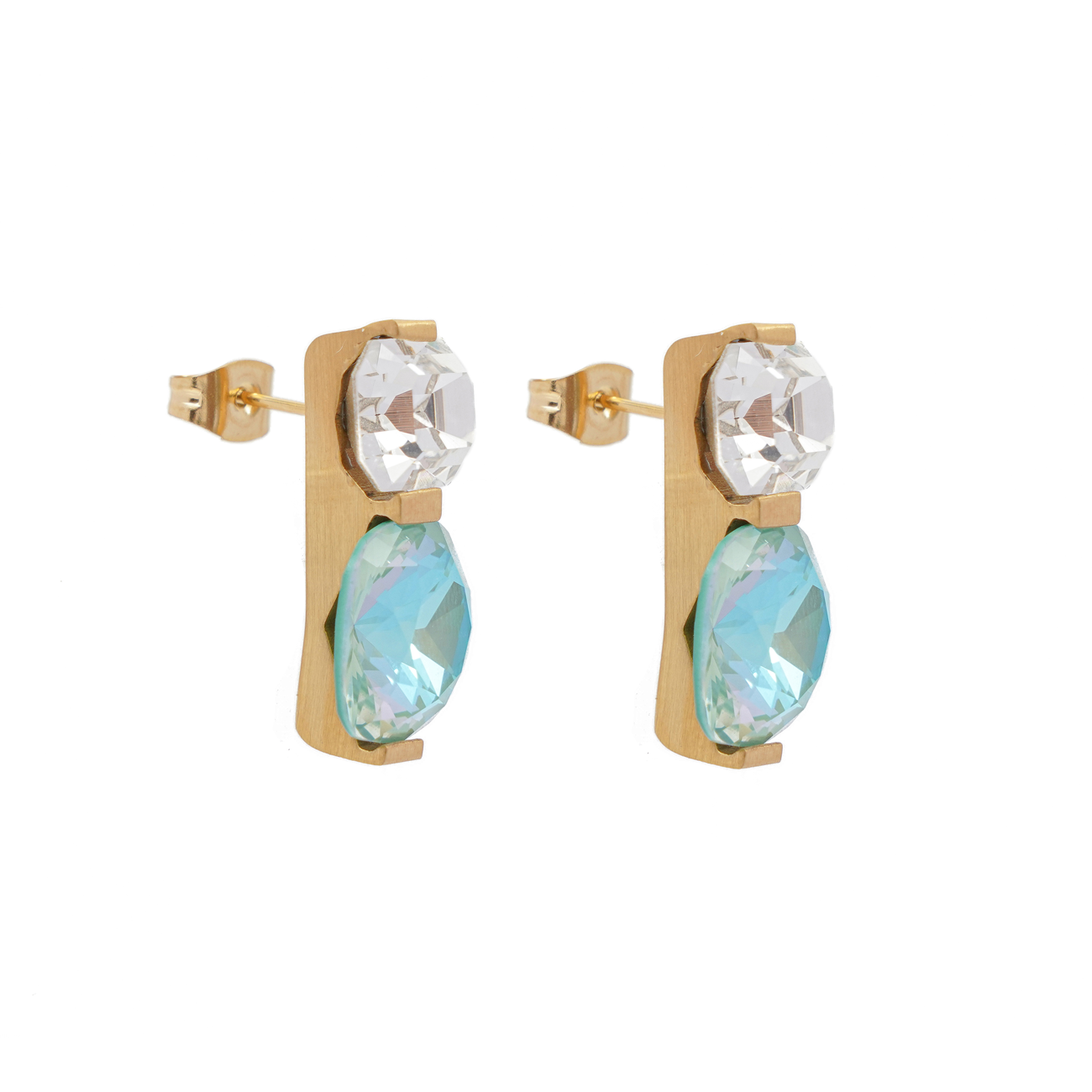 Hermione Swarovski earrings, Desert sage