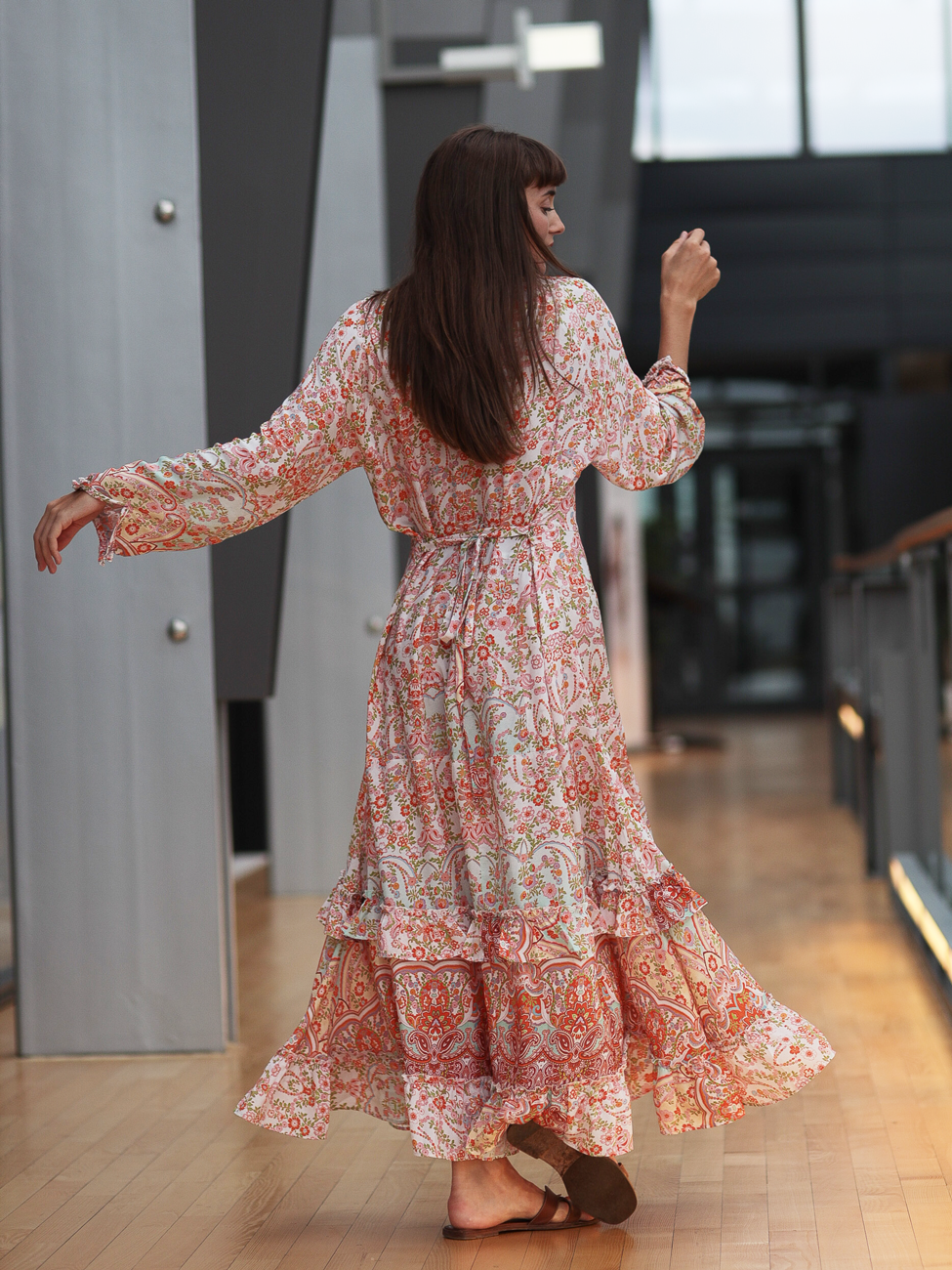 Penelope silk dress - Flowerfield