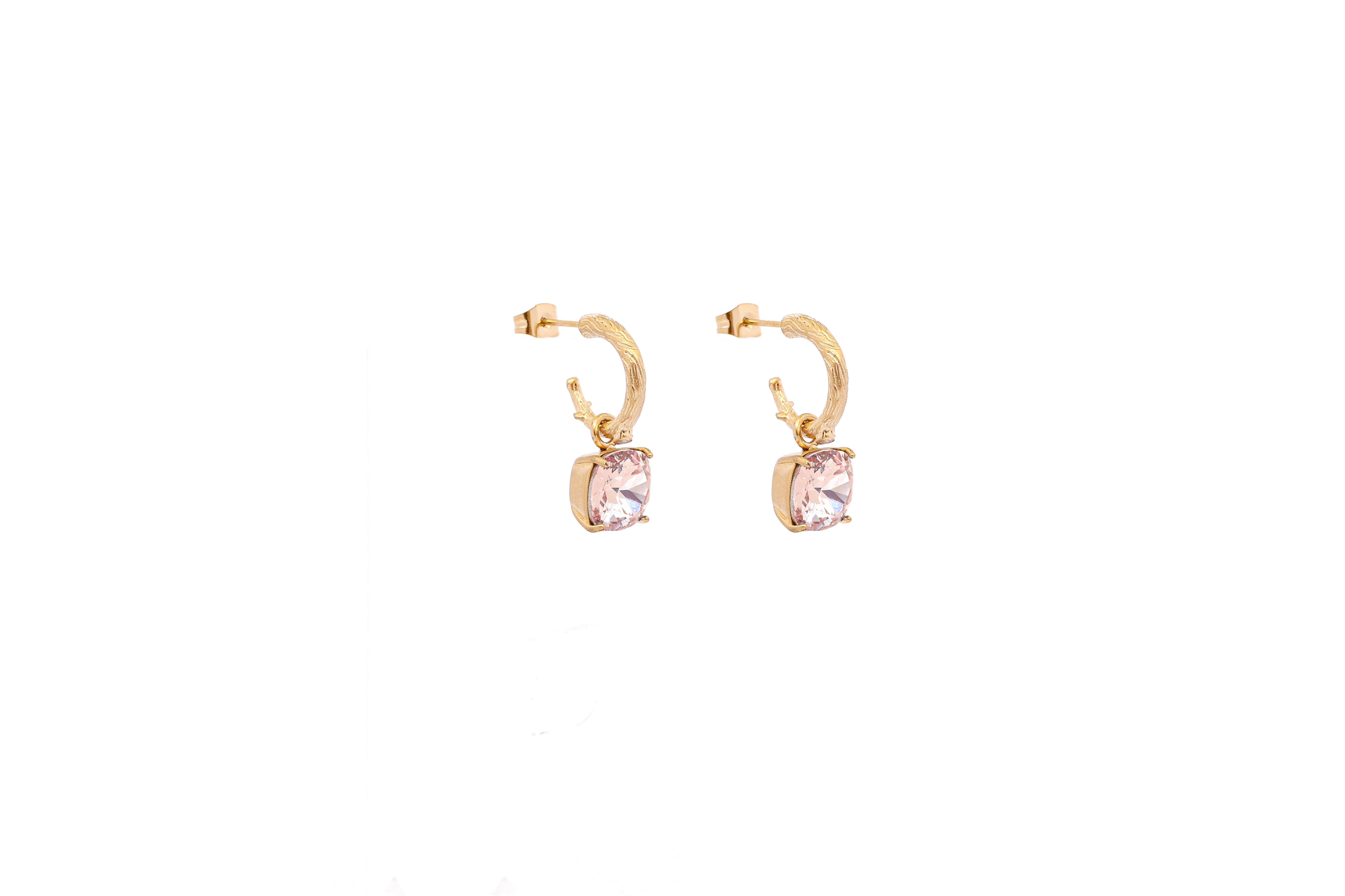 Carla Swarovski chain necklace - Light peach