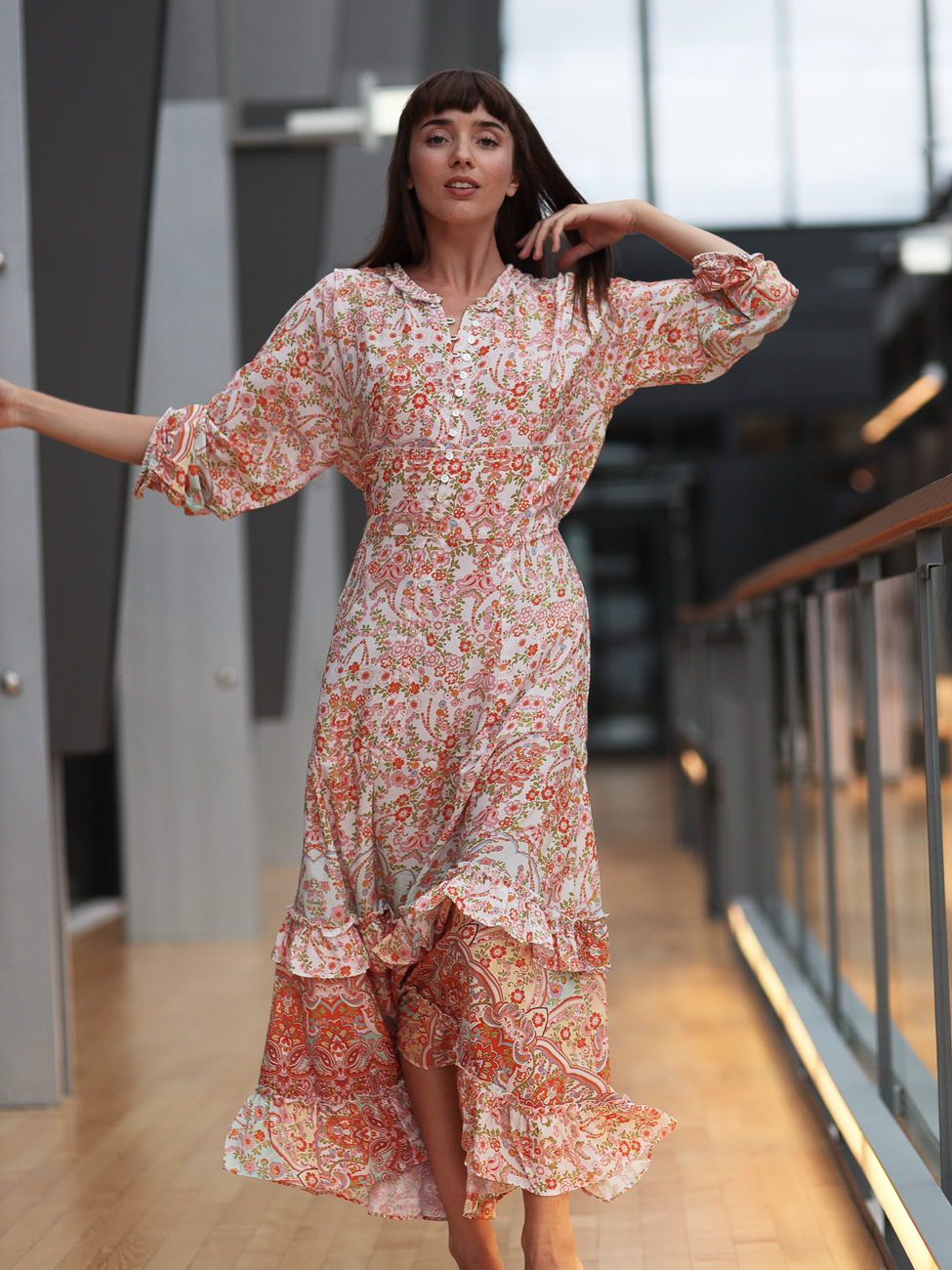 Penelope silk dress - Flowerfield