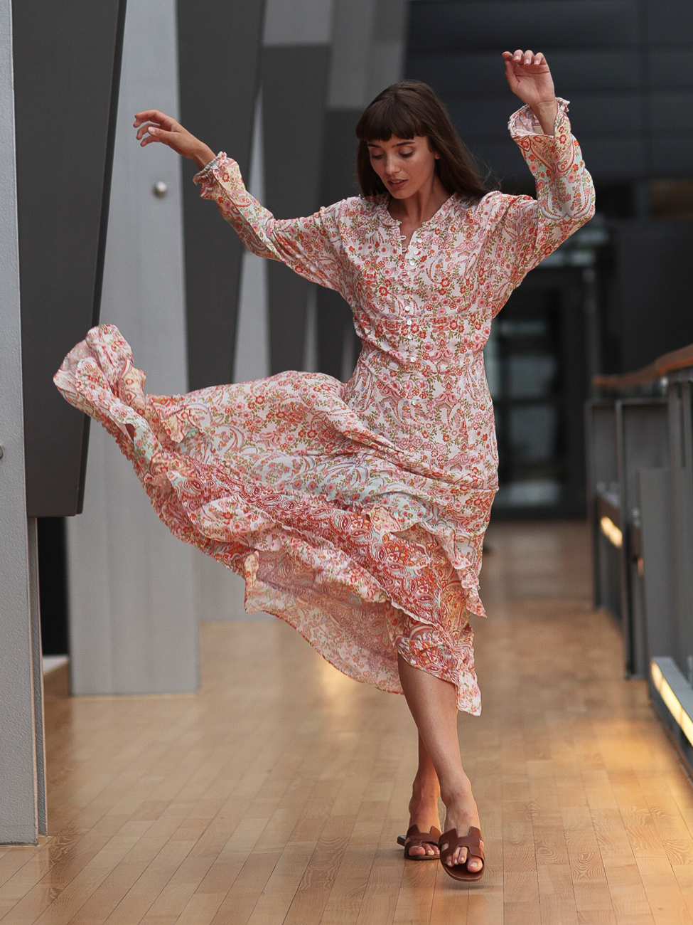 Penelope silk dress - Flowerfield