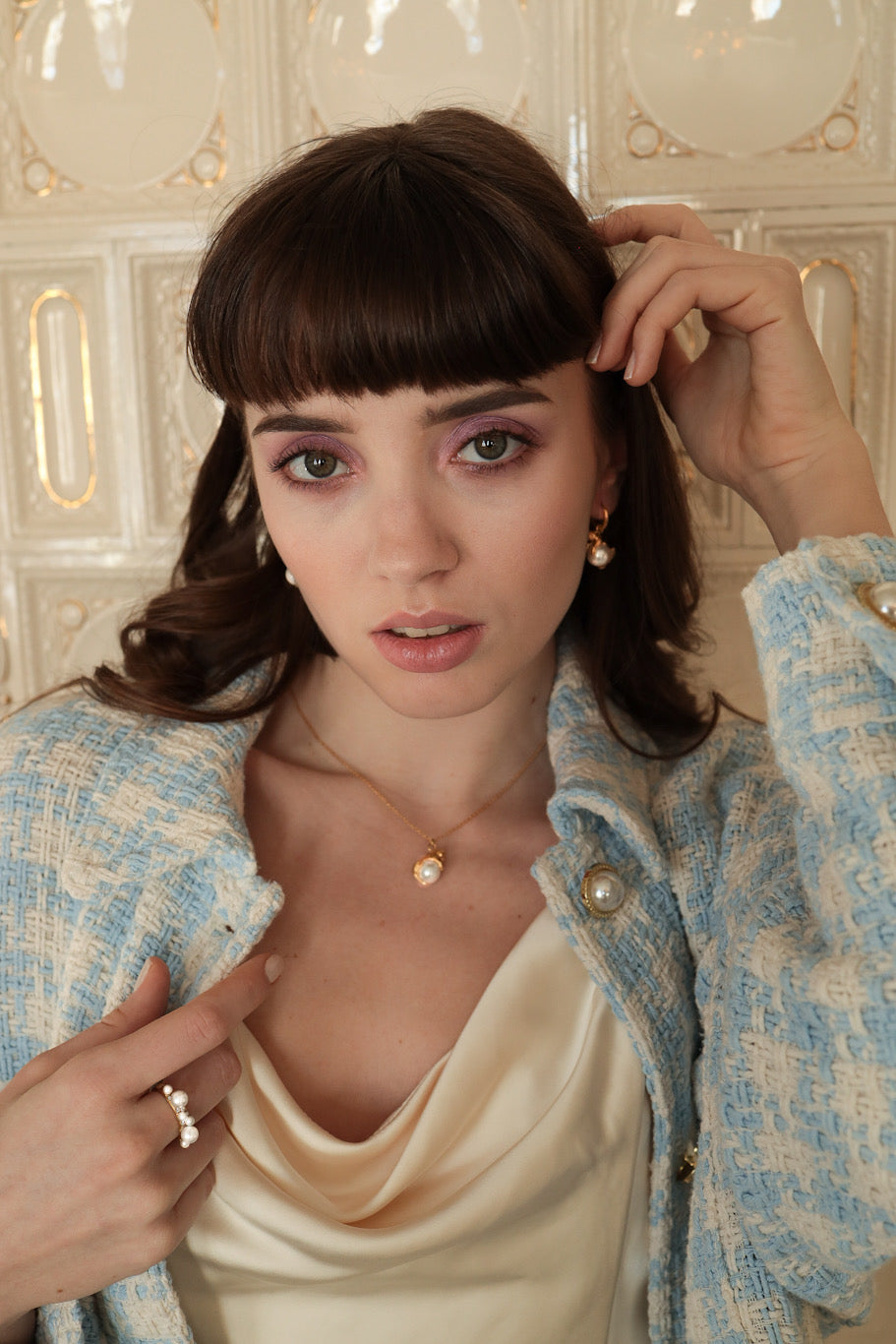 Panther pearl earrings