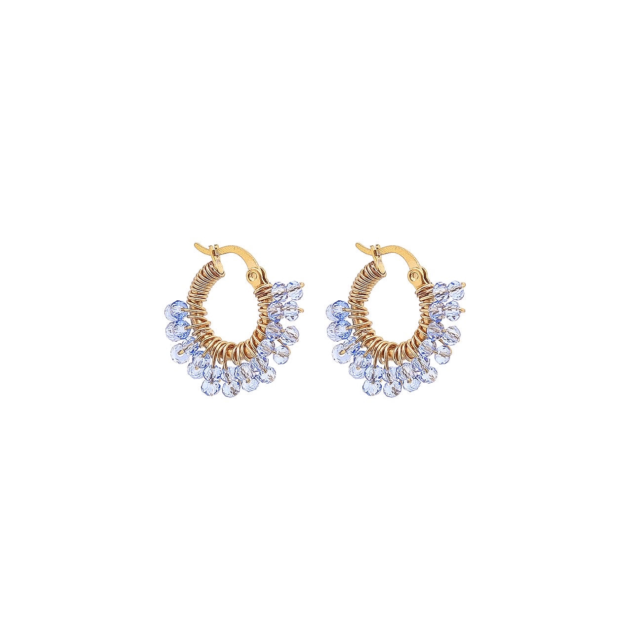 Tiny Glam loop earrings - Sky blue