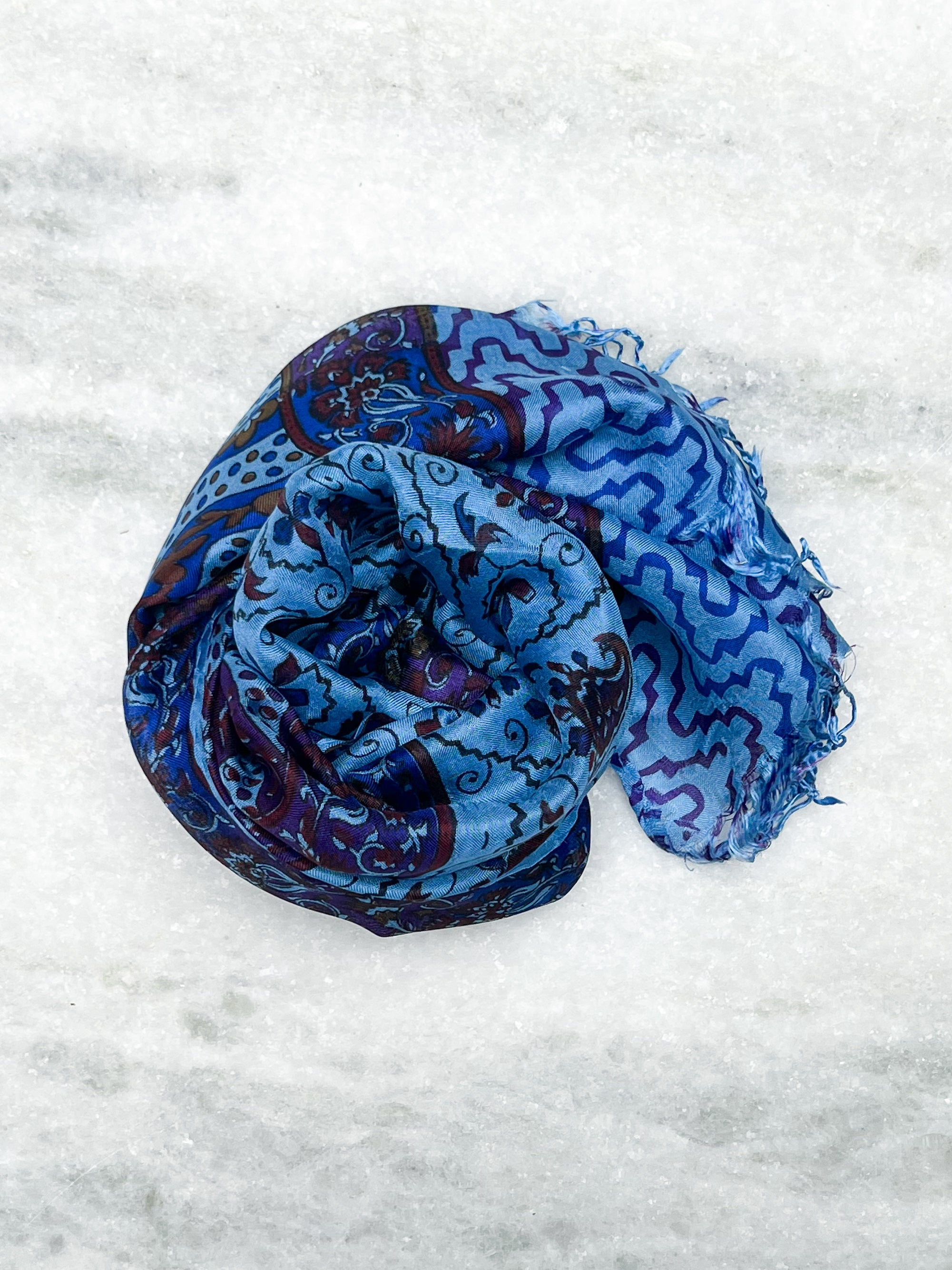 Silk scarf, Palace blue