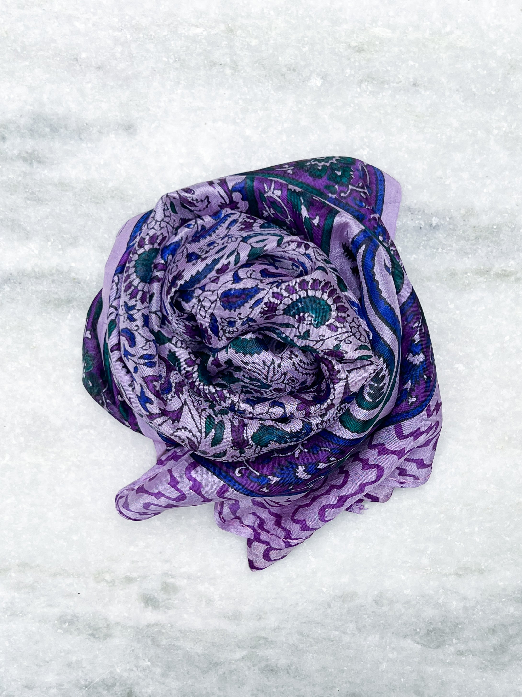 Silk scarf, Purple velvet