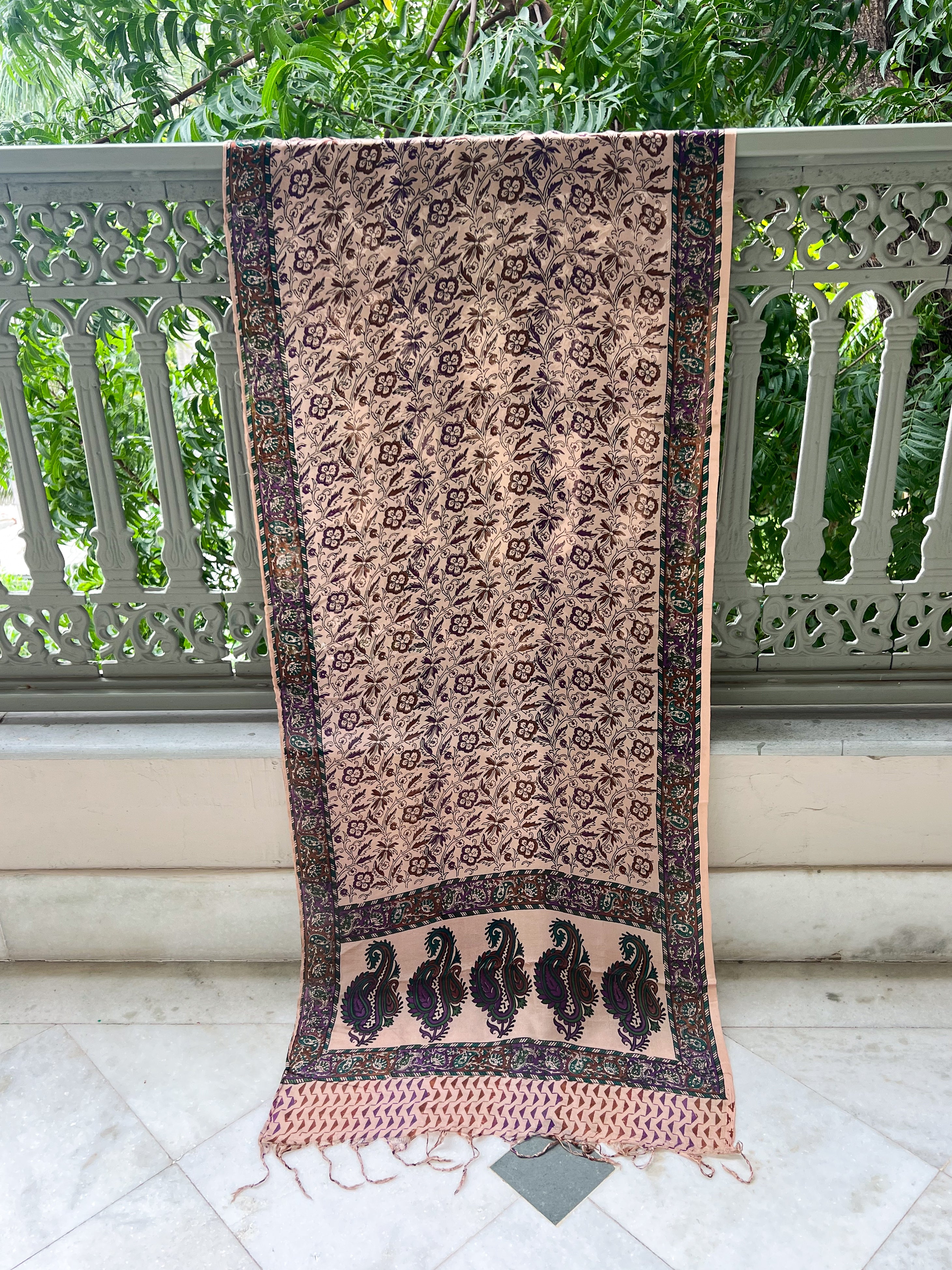 Silk scarf, Haveli beige