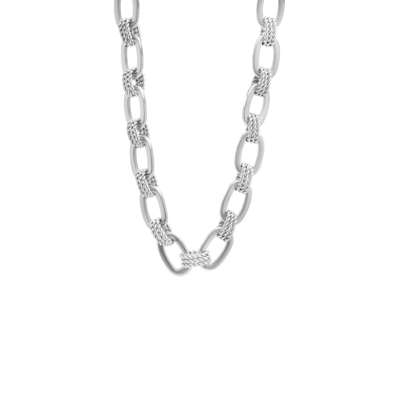 Inez chain necklace, White opal