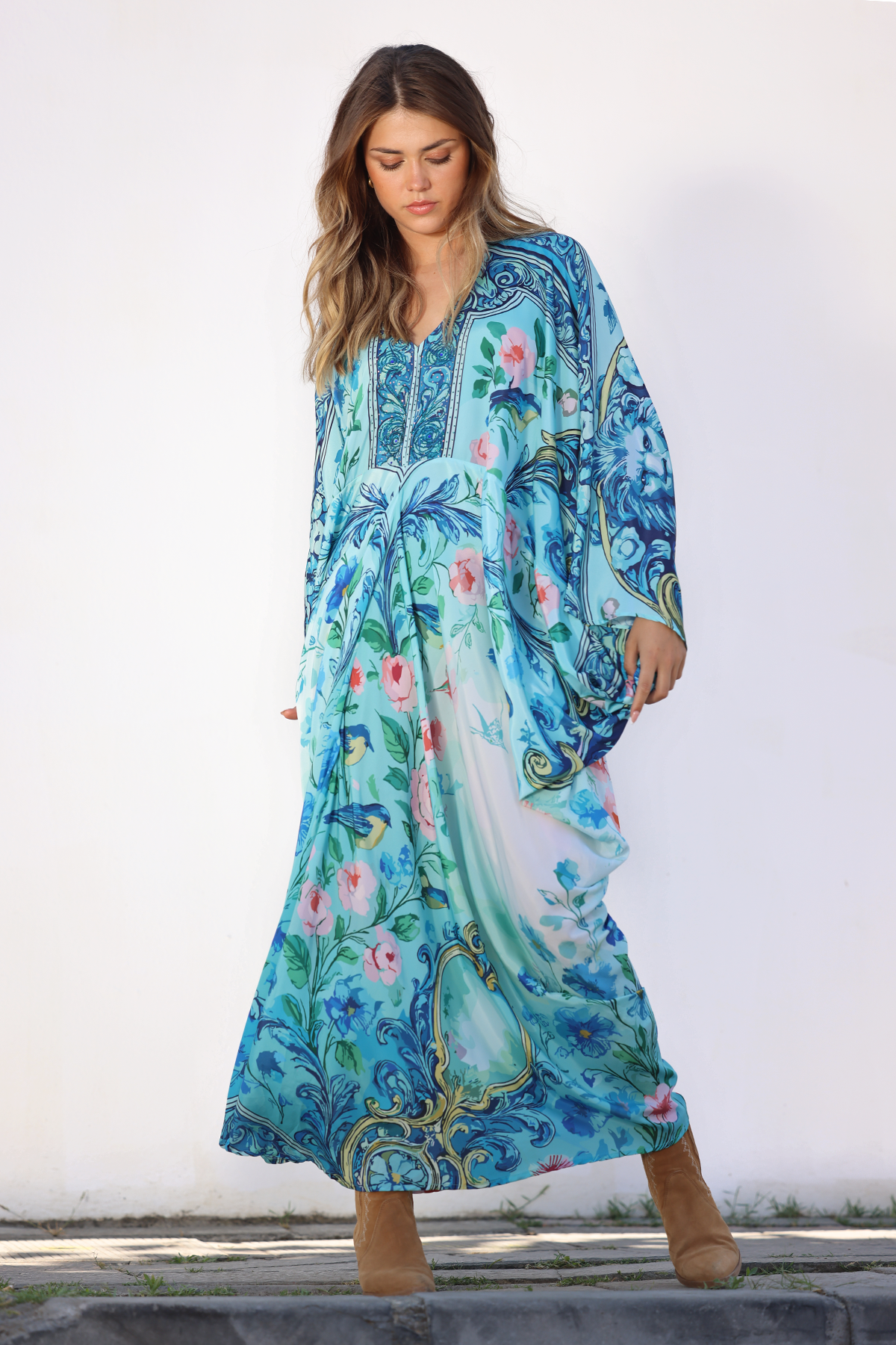 Alicia silk dress - Autumn paisley