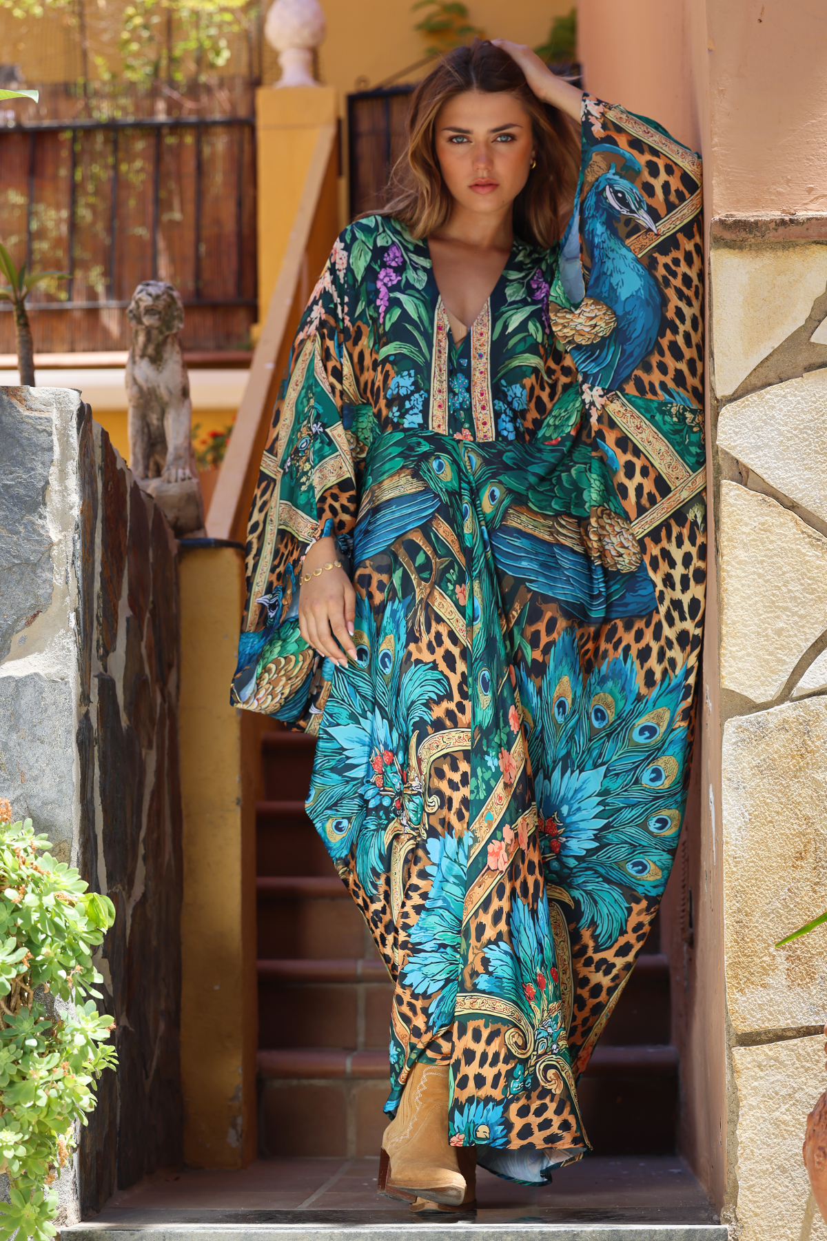 Alicia silk dress - Autumn paisley