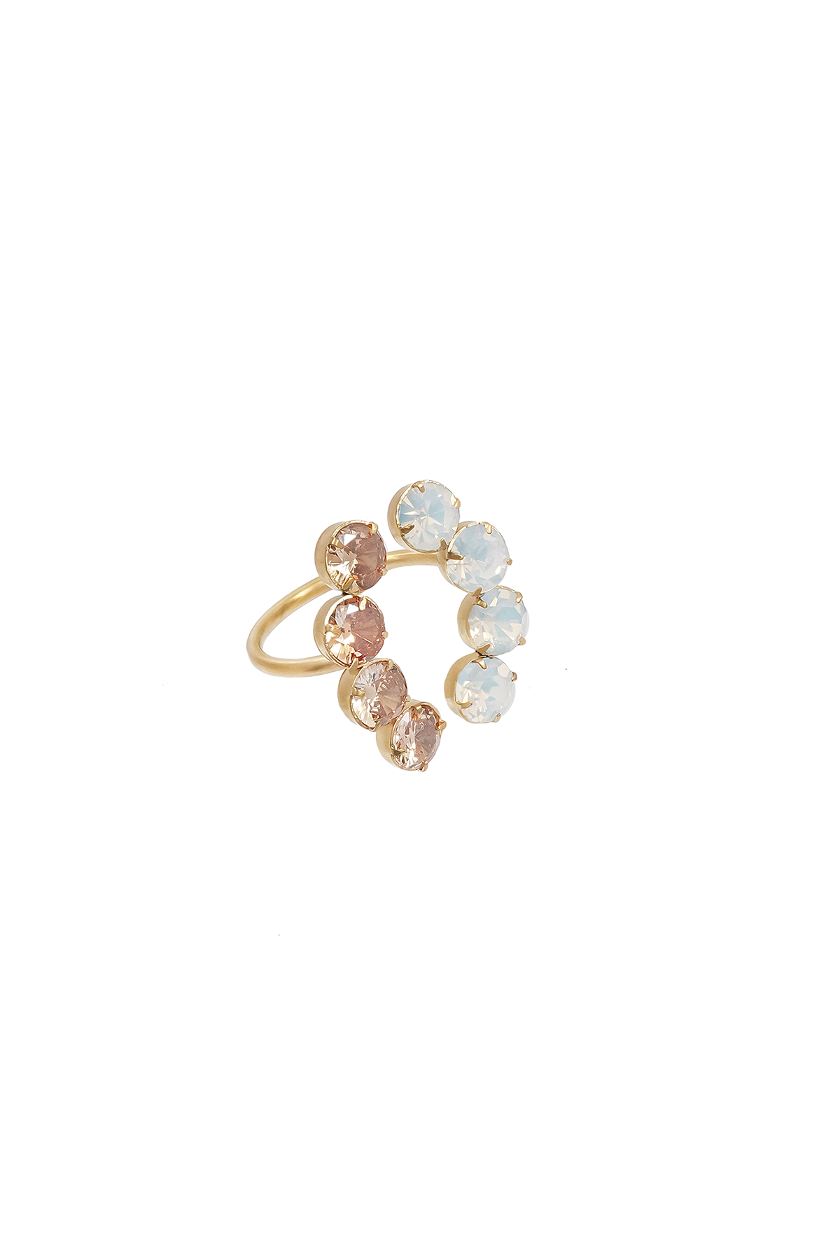 Camilla ring - White opal/Golden