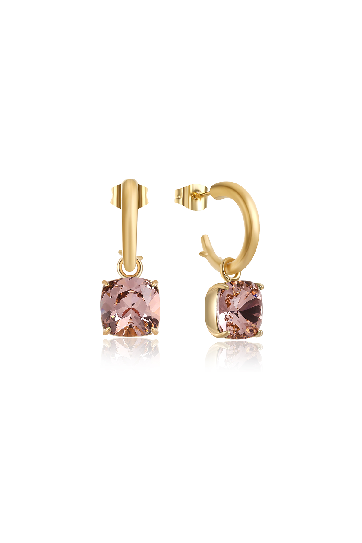 Carla Crystal earrings - Vintage pink