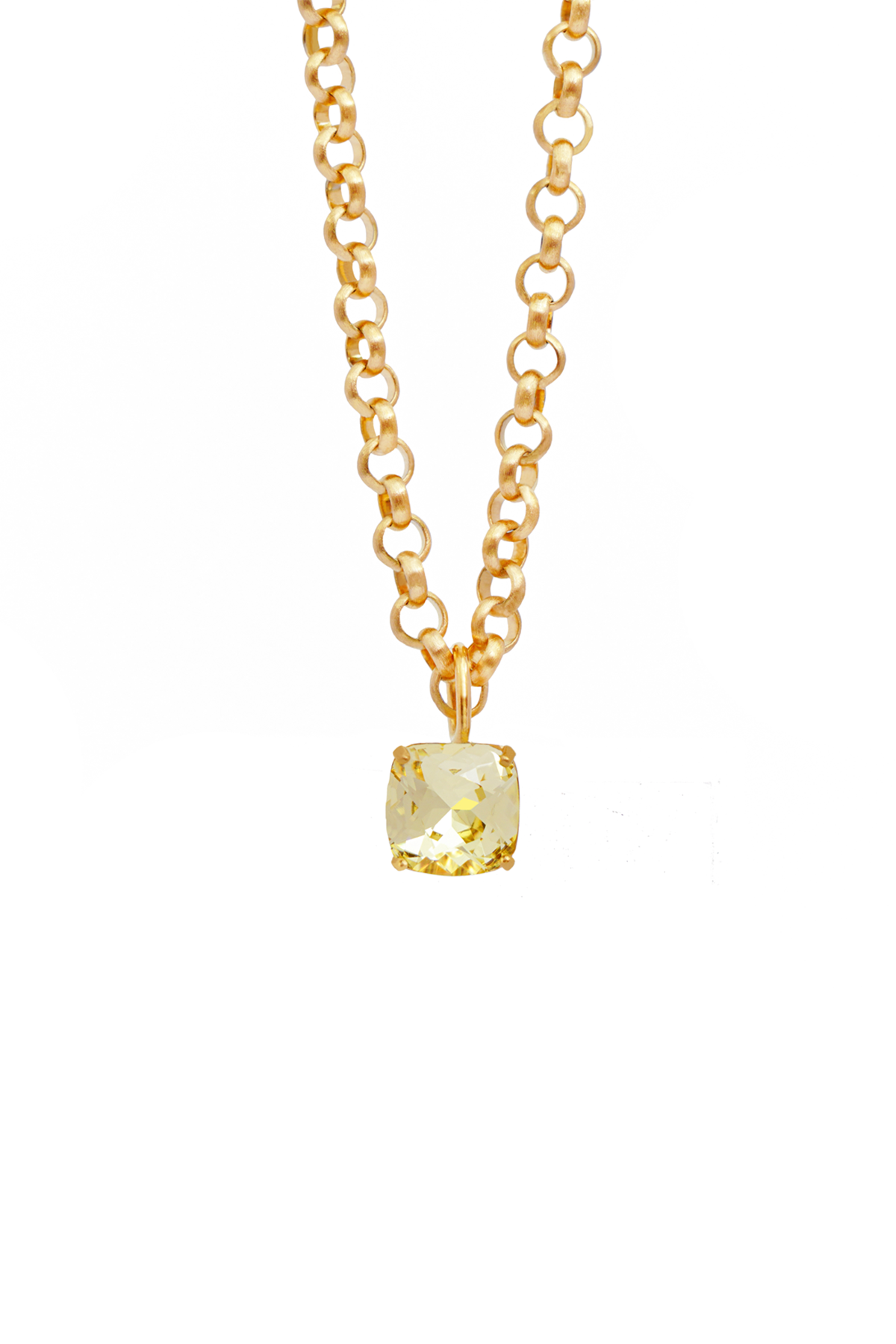 Carla Crystal chain necklace - Lemon 