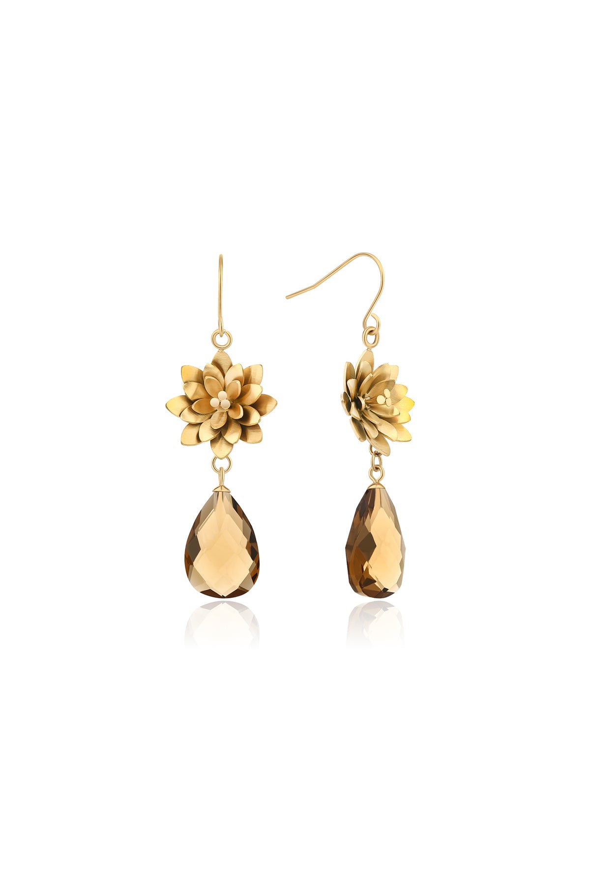 Divinia Lotus earrings - Topaz