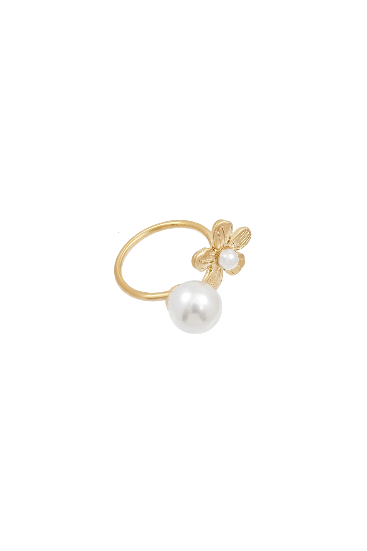 Flower pearl ring - Adjustable