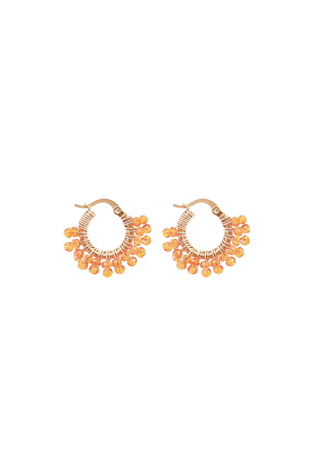 Tiny Glam loop earrings - Orange