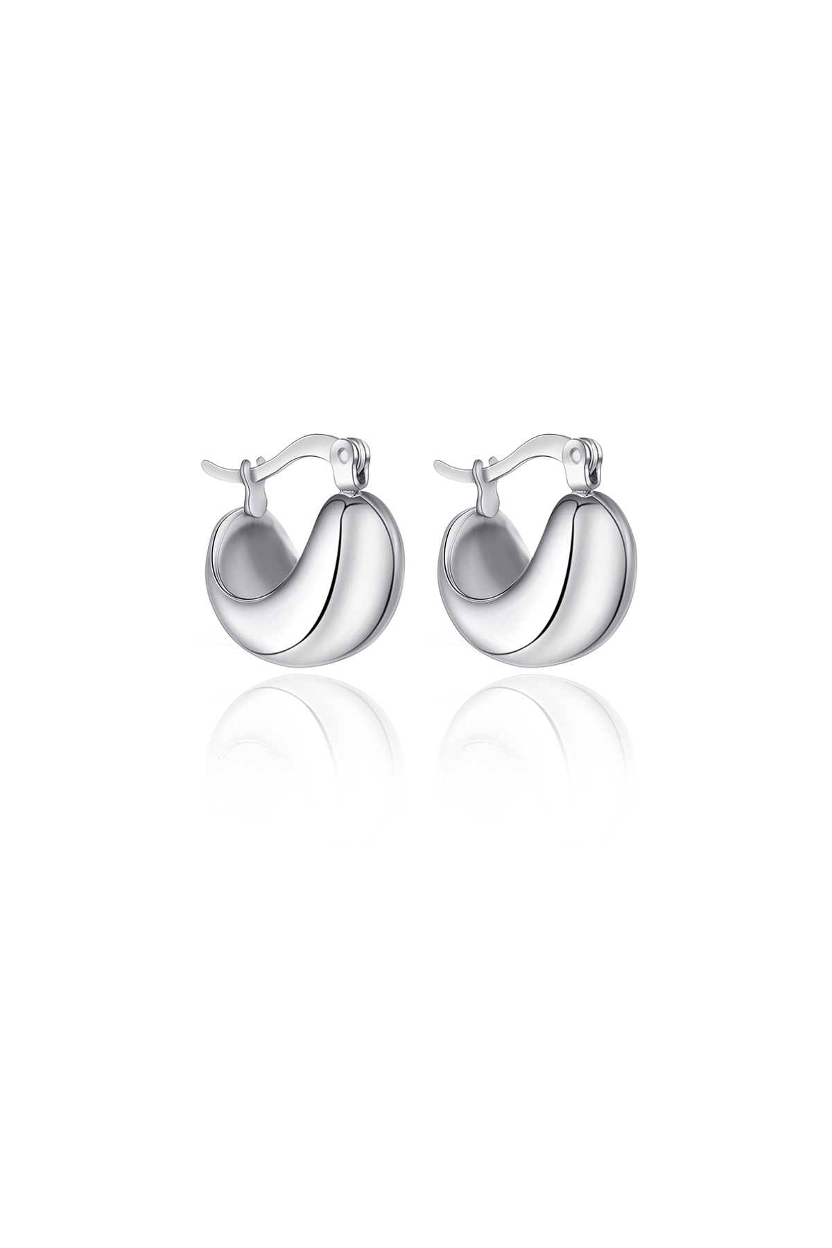 Hammock hoop earrings, Silver