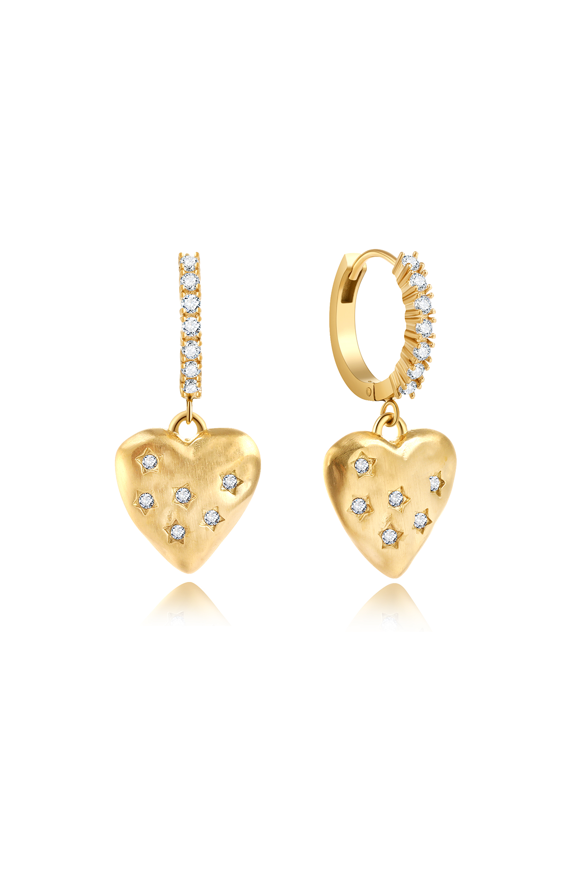 Heart zirconia earrings