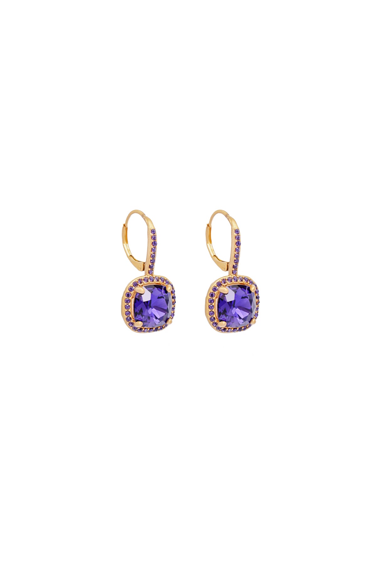 Ingrid Swarovski earrings, Purple velvet