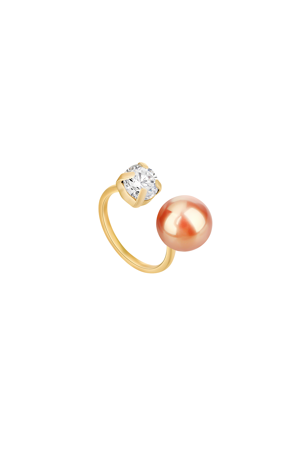 Ivy pearl ring - Adjustable, White 