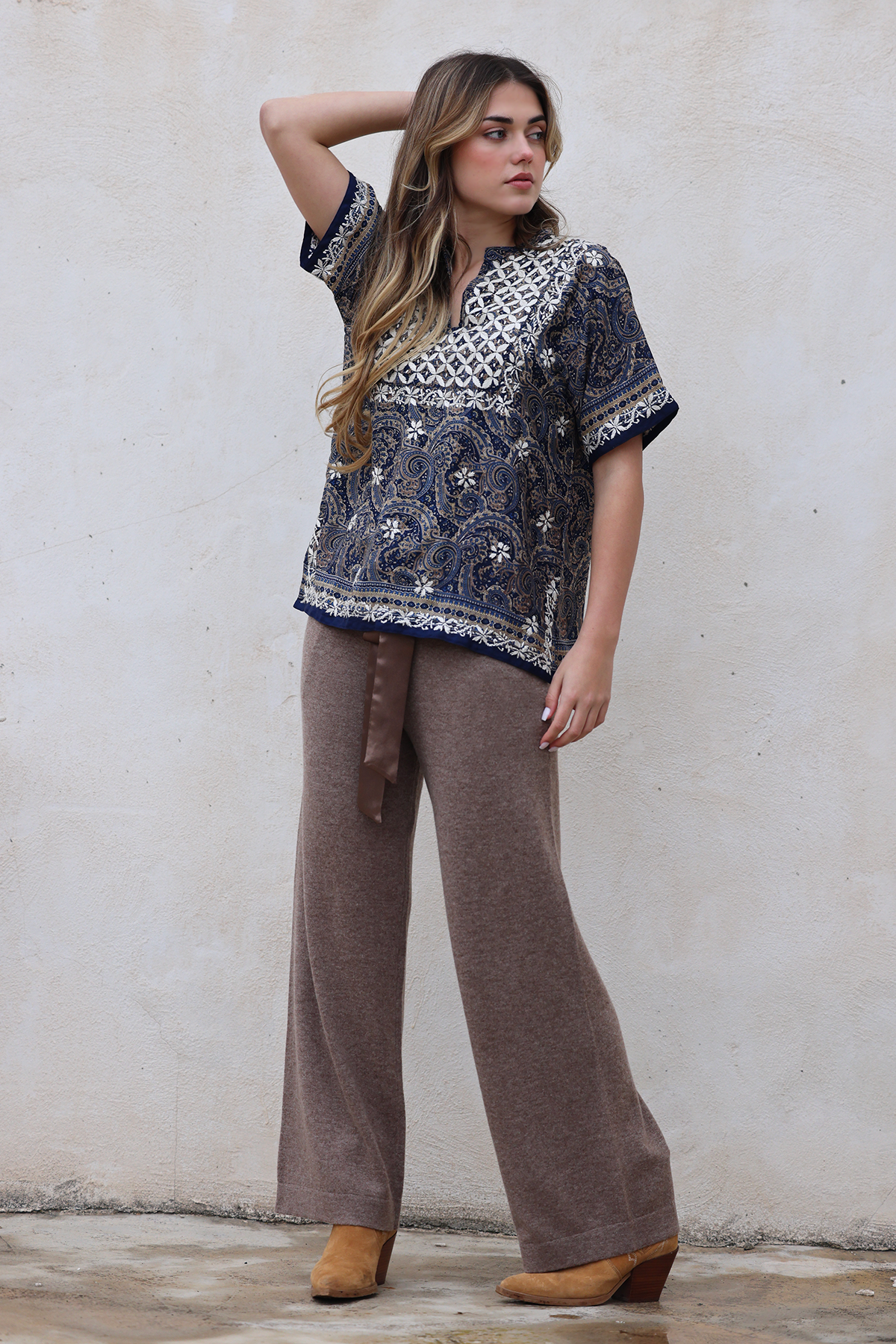 Iben wool trousers - Mole