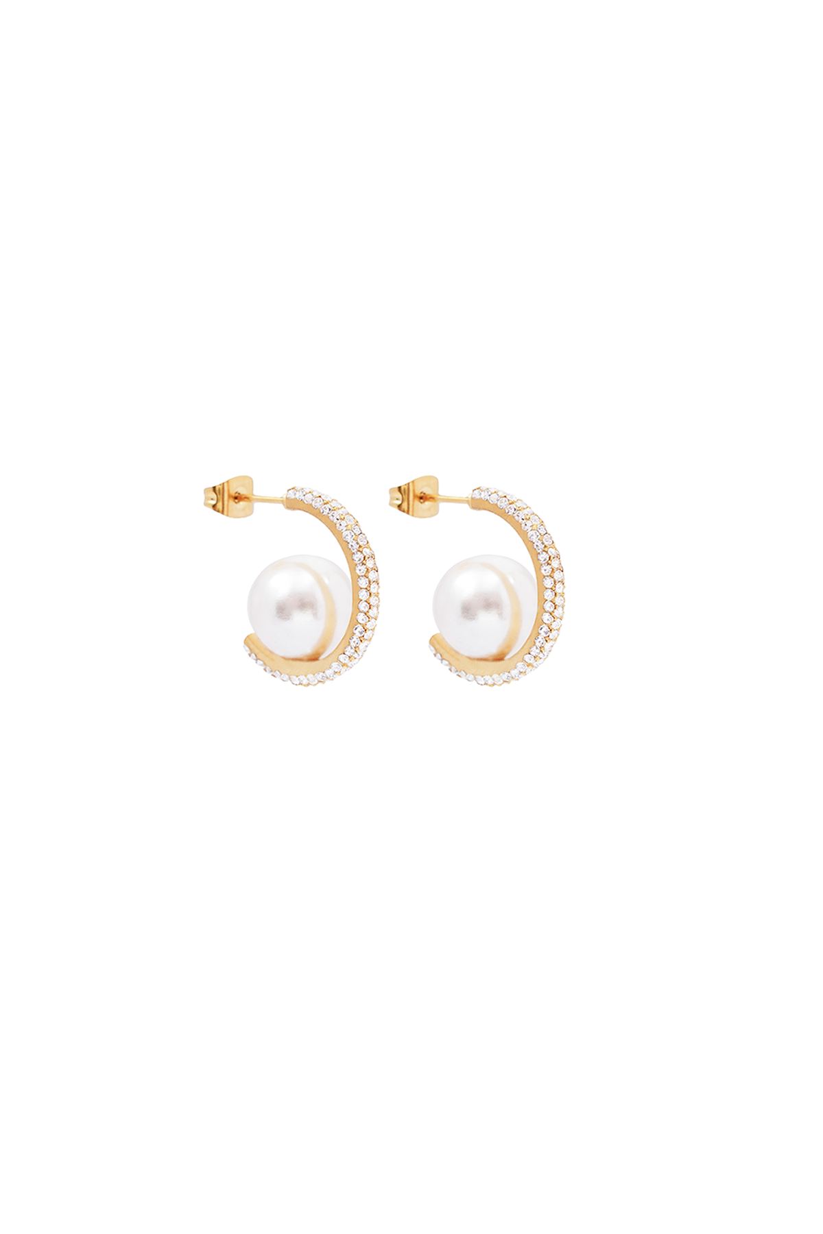 Glam pearl hoops 