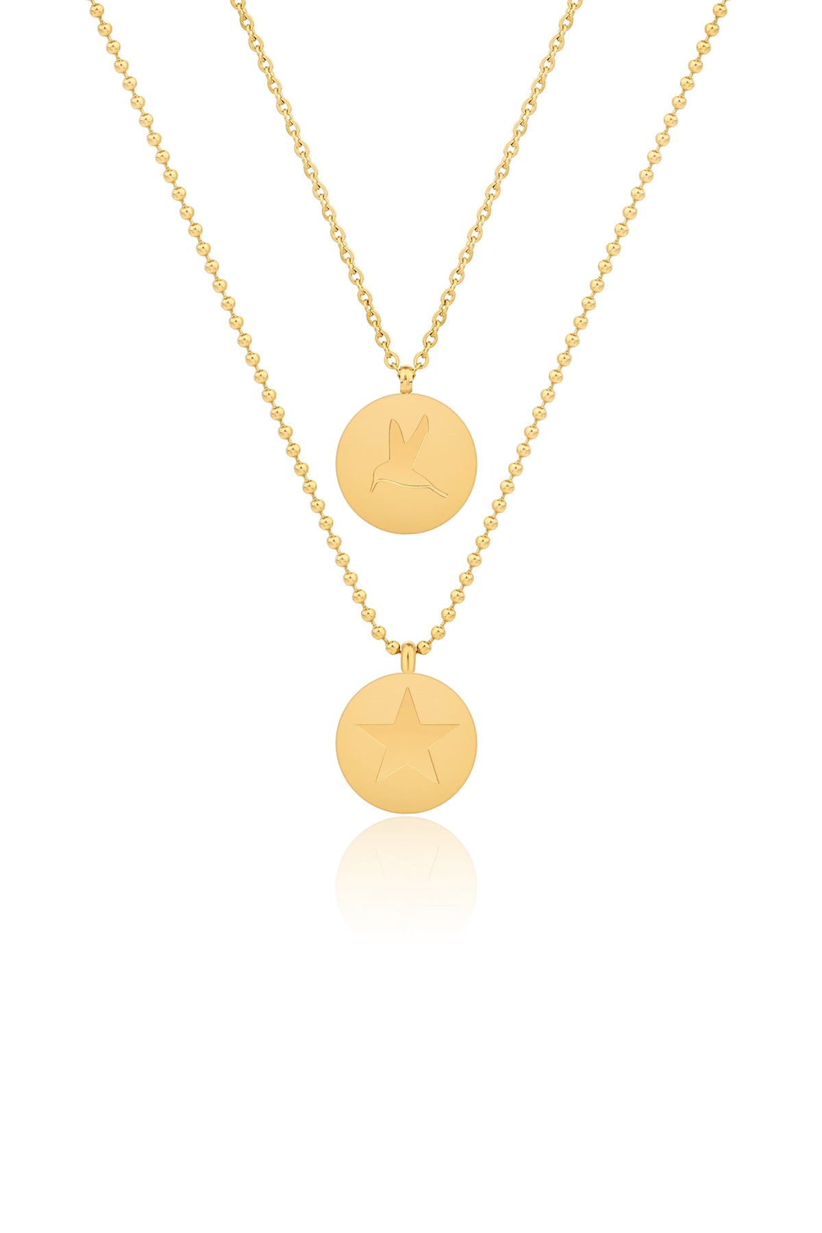 Signature double chain necklace - Gold