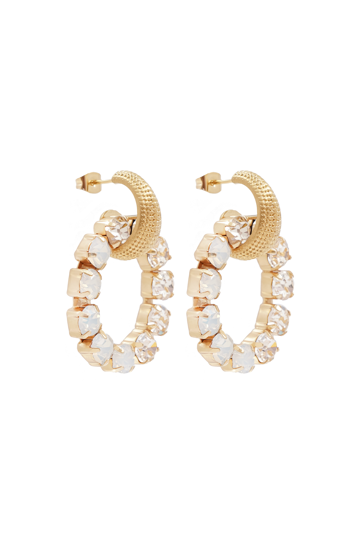 Carolina Swarovski earrings - White opal/Golden