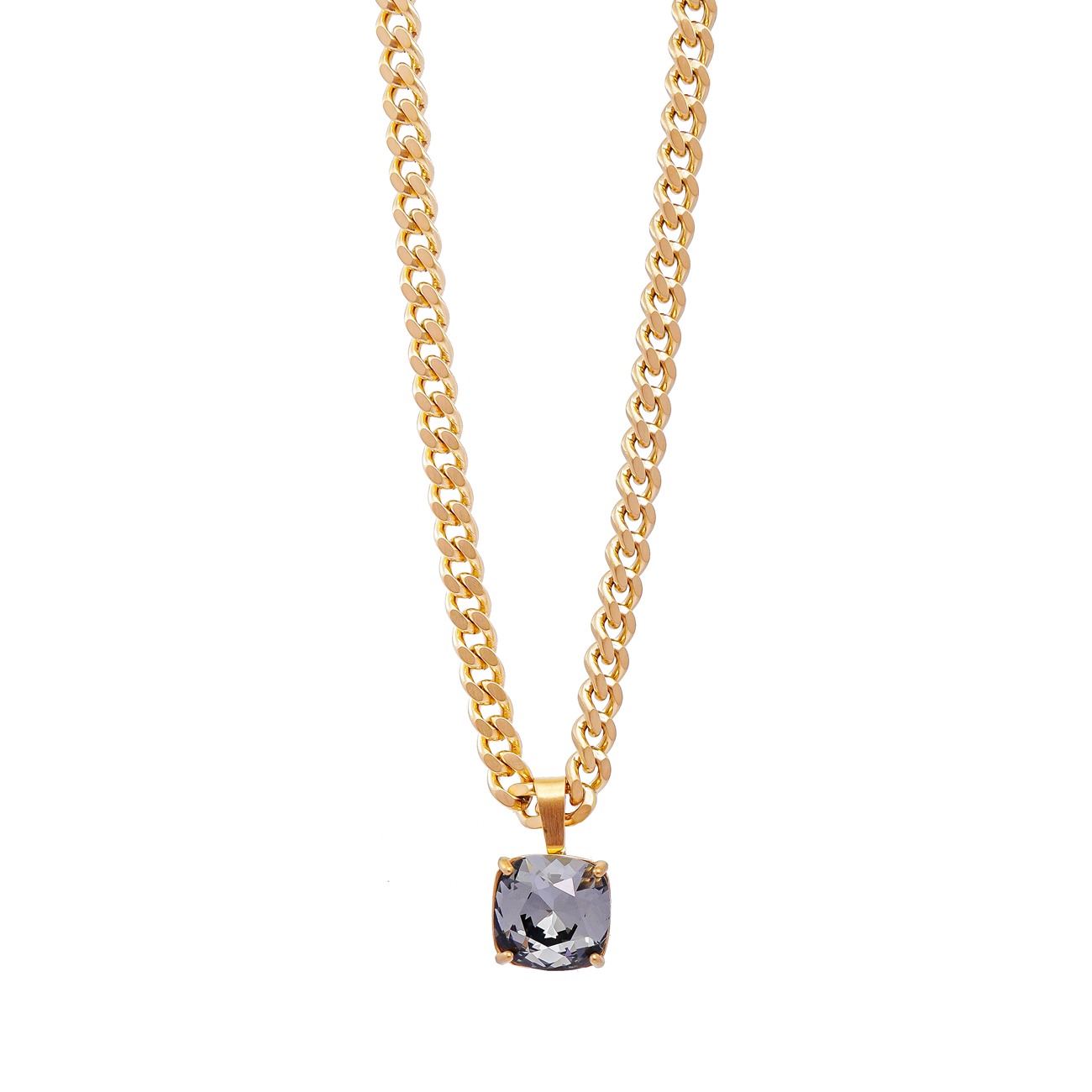 Carla Swarovski chain necklace - Charcoal