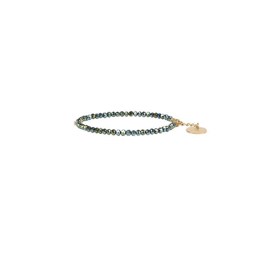 Fanny crystal bracelet - Forrest green